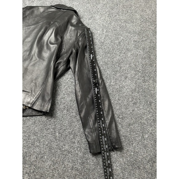Womens Pelle Studio Wilsons Black Leather Zip Jacket Leopard Lined, Size S - Picture 10 of 10